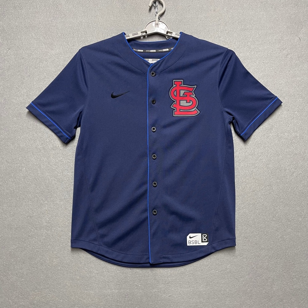 St Louis Cardinals Jersey Mens Medium Navy Blue Nike Baseball Dri-Fit MLB 2017